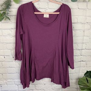 🌙  Anthro T.La purple tunic style long sleeve top